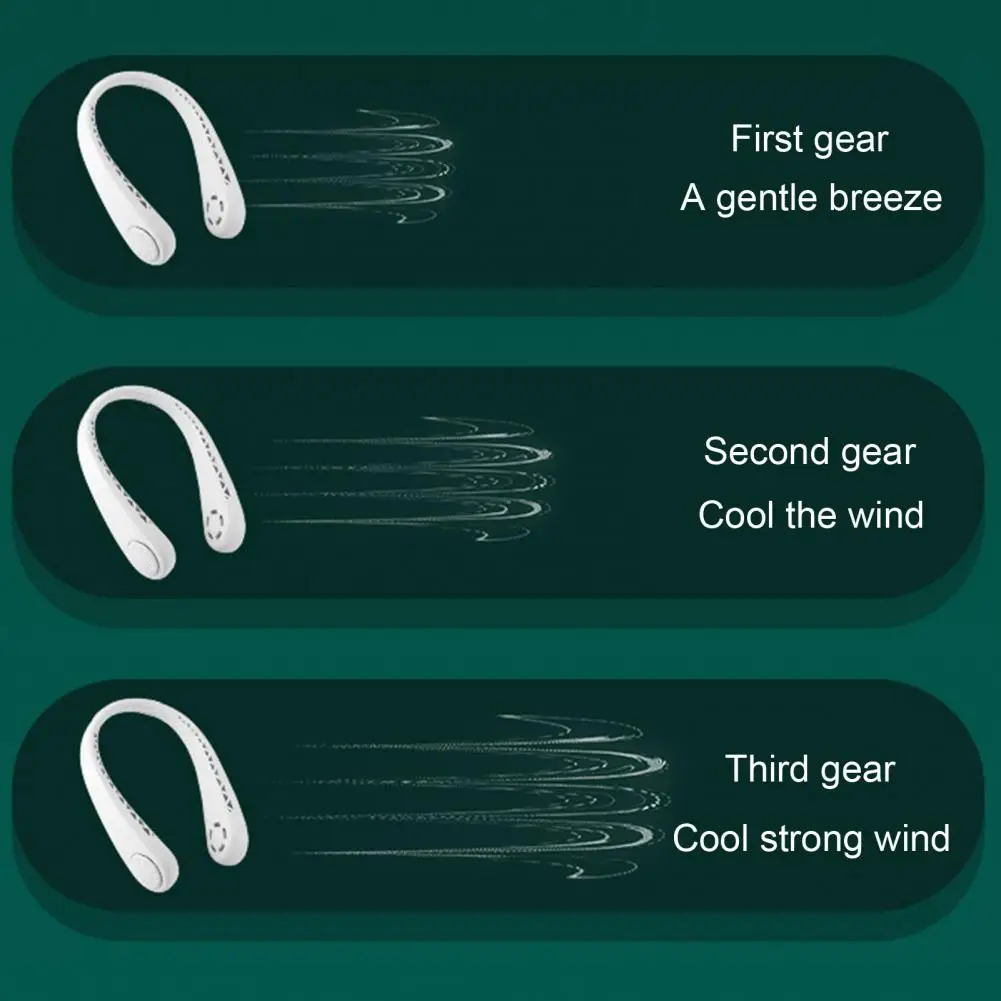 Cooling Fan Powerful Airflow Adjustable Plastic Mini Hanging Neck Fan for Home