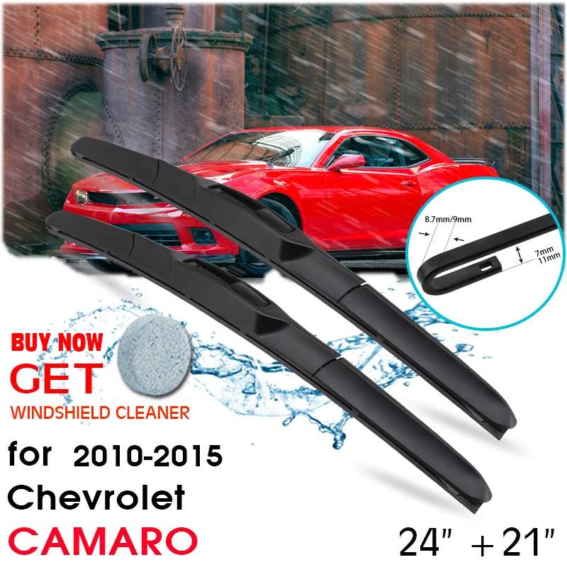 

Car Blade Front Window Windshield Rubber Silicon Refill Wiper For Chevrolet CAMARO 2010-2015 LHD / RHD 24"+21" Car Accessories