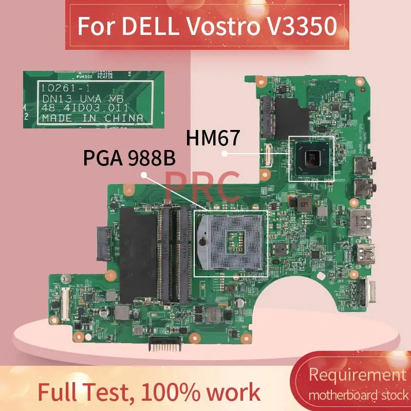 

CN-0MNYNP 0MNYNP For DELL Vostro V3350 Notebook Mainboard 10261-1 HM67 DDR3 Laptop Motherboard