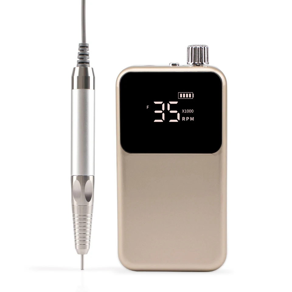 Máquina de Taladro para Uñas Inalámbrica de Escritorio, 35000rpm, Eléctrica para Manicura y Pedicura, Batería Recargable 6
