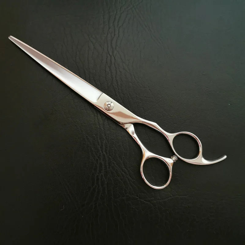 7.5 inch dog straight scissor with flat screw sliver color pet grooming scissor