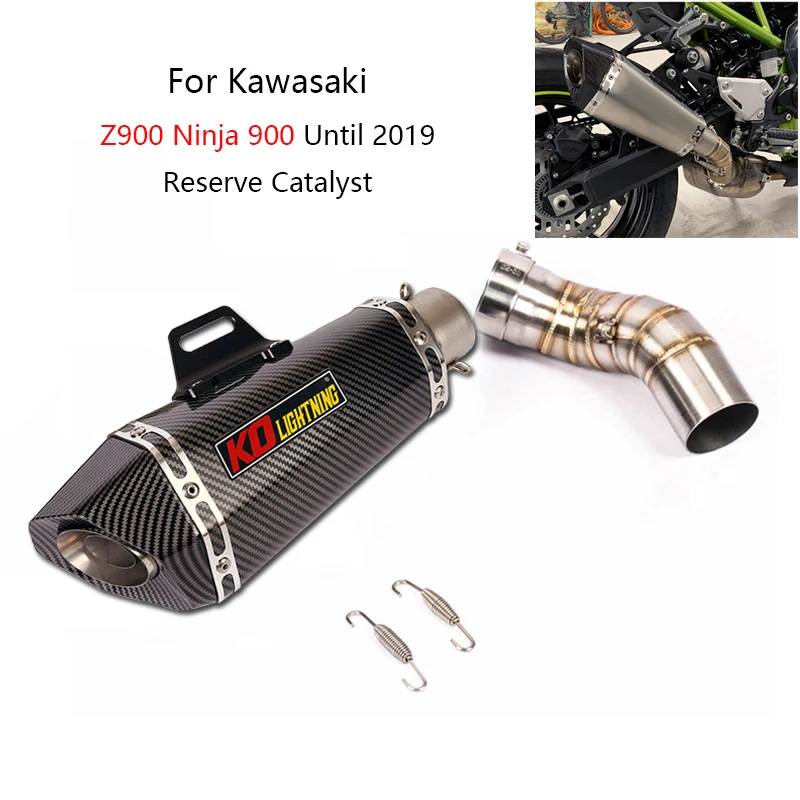 

Slip-on Exhaust Set for Kawasaki Z900 Ninja 900 Until 2019 Motorcycle Middle Pipe 51mm Muffler Escape Removable DB Killer Tips