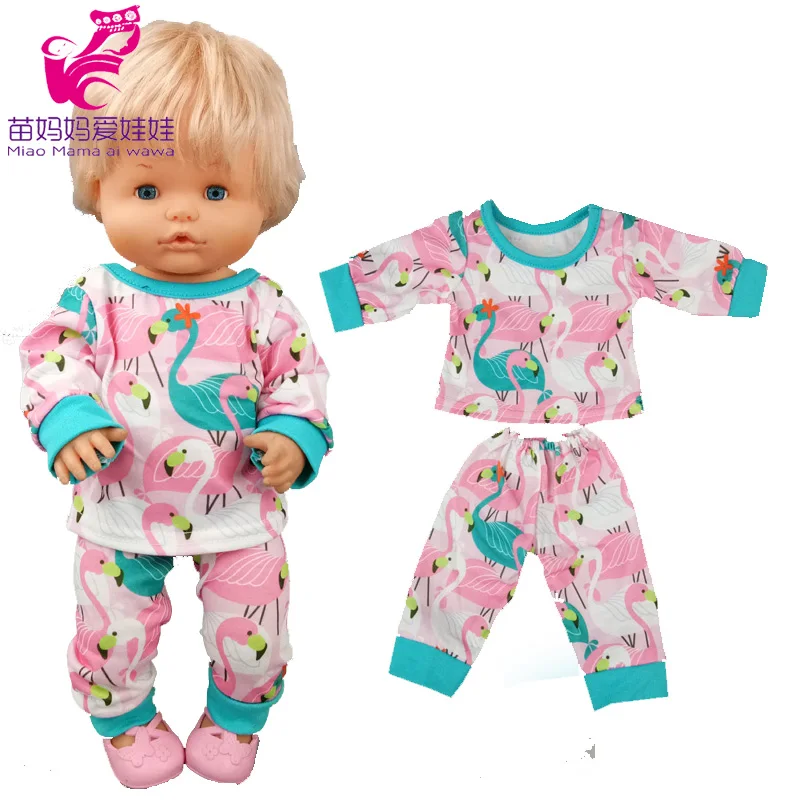 doll clothes 40cm Nenuco doll pink pajama set Ropa y su Hermanita 17 inch baby doll sister costumes