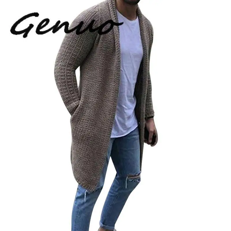 

Genuo 2020 Casual Solid Men Cardigan Streetwear Long Sleeve Knitted Sweaters Autumn Mens Slim Fit Sweater Overcoat 3XL