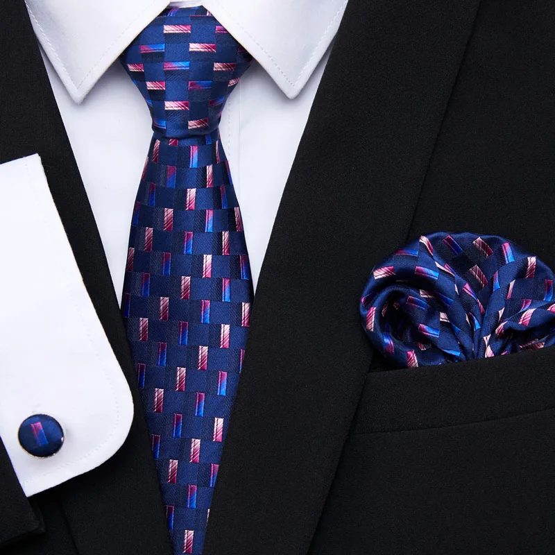 Brand Designer Fashion Luxury Silk Tie Purple Shinny Ties for Men Business Formal Neck Tie&Handkerchiefs&Cufflinks