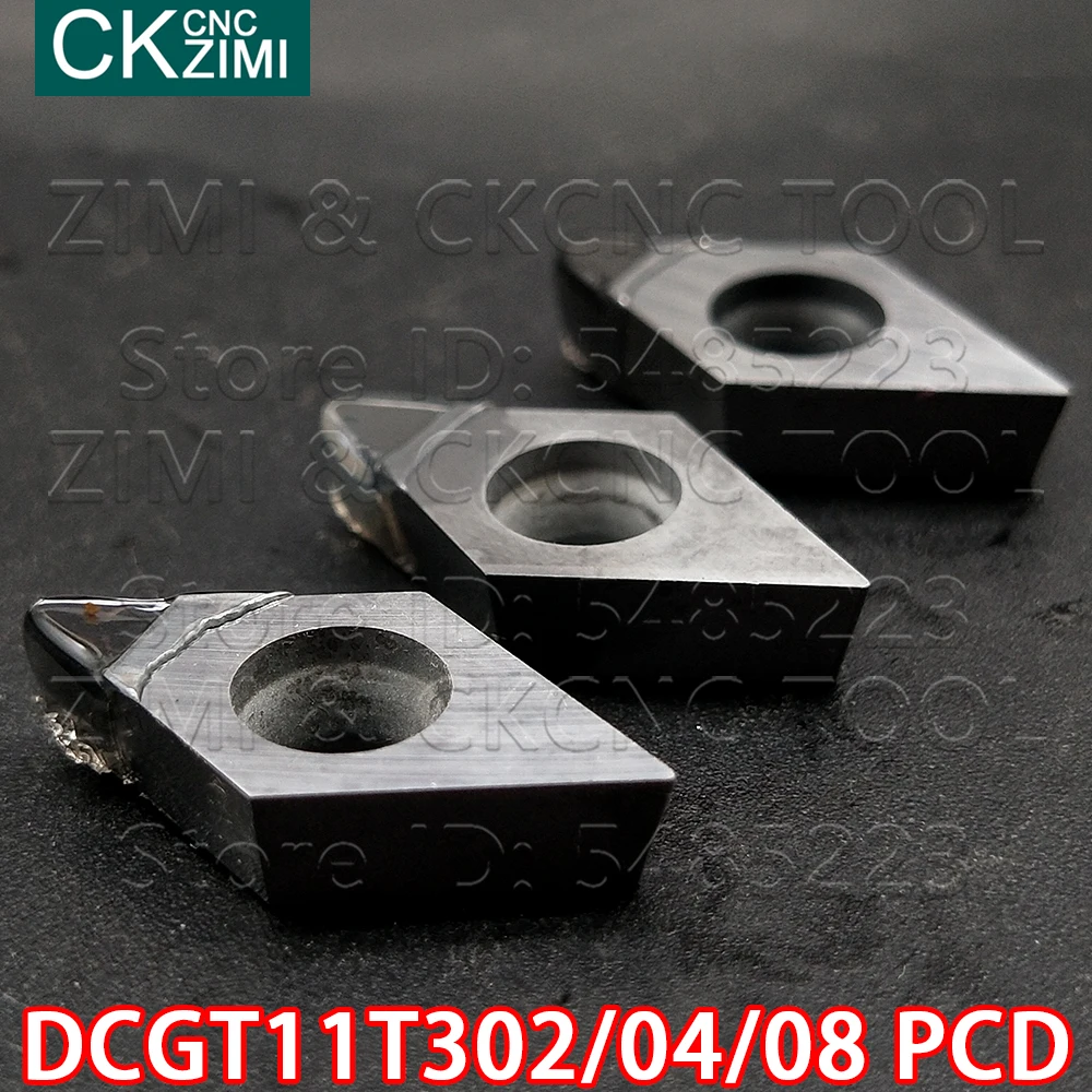 DCGT11T302 PCD DCGT11T304 PCD DCGT11T308 PCDแทรกเพชรใบมีดภายนอกแทรกเครื่องมือDCGTทองแดงอลูมิเนียม
