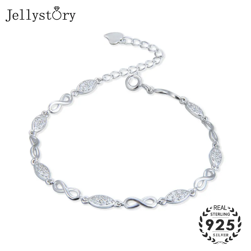 

Модный браслет Jellystory из стерлингового серебра 925 пробы с цирконом ААА, изящные украшения для женщин, браслет на свадьбу, годовщину вечерние ринку, подарок