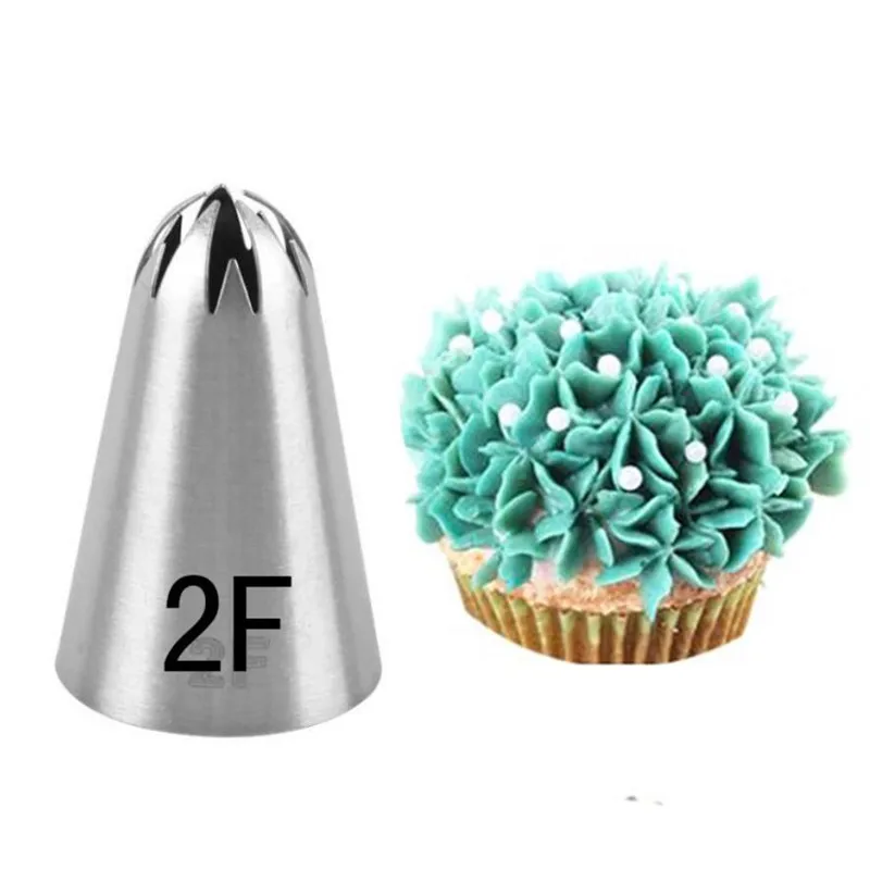 #2F Stainless Steel Piping Icing Nozzle for Cream,Pastry Accessories Cake Cream Decoration Pastry Baking Tools for Fondant Cake