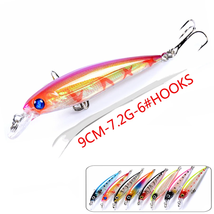 Minnow Laser Hard Plastic Bait Artificial Wobbler For Fishing Lure 3d Eyes Crankbait Fishing Accessories/Tackle Swimbait Pesca