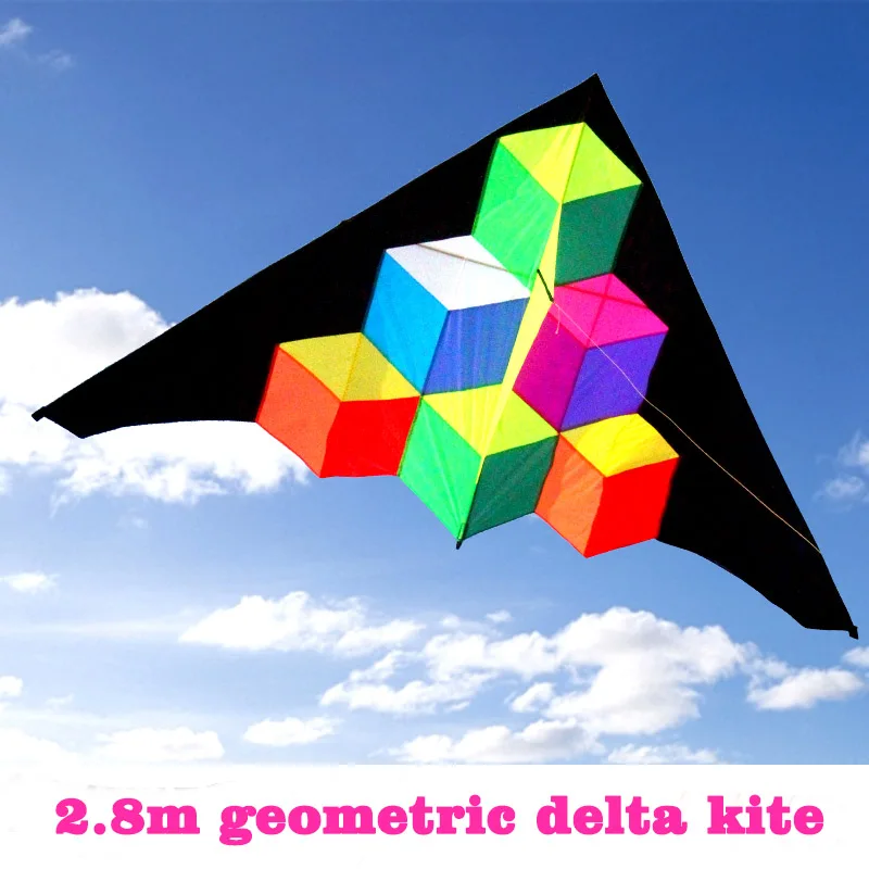 2.8M large Geometric shape kite for audlts outdoor fun high quality delta triangle single line kite free shipping