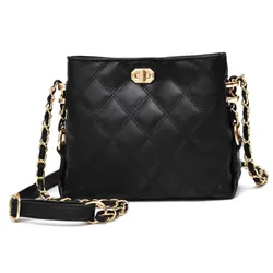 New Versatile Women's Bag Fashion Single Shoulder Bag Messenger Bag High Grade Small Bag Rhombic Chain Bag Fashionable Lock Bag