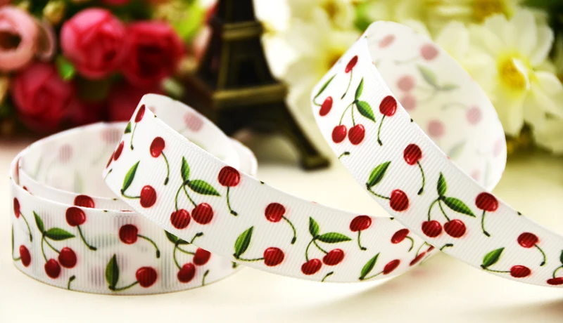 22mm 25mm 38mm 75mm Fruits Cartoon printed Grosgrain Ribbon party decoration 10 Yards X-03920