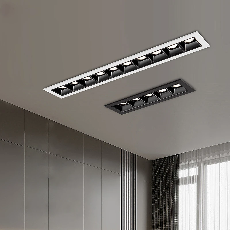 5W 10W 15W LED Downlight Recessed Long Strip Grille Light Indoor Hoem Hotel Bedroom Living Room Kitchen Corridor Downlights