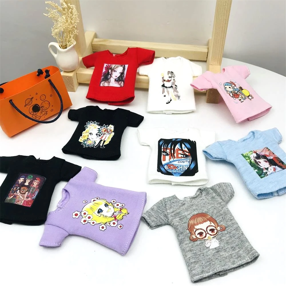 1PCS New Fashion Blyth Dolls T-shirt Cool Shirt for blyth licca azone 1/6 Dolls Clothes for dolls Accessories