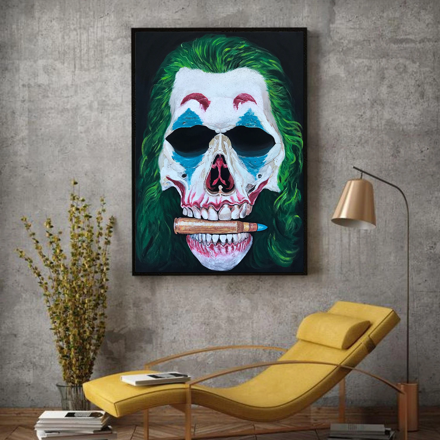 Classical European Oil Painting Funny Face Stock in Clowns Mouth Canvas Poster Abstract Wall Art Pictures Living Room Home Decor