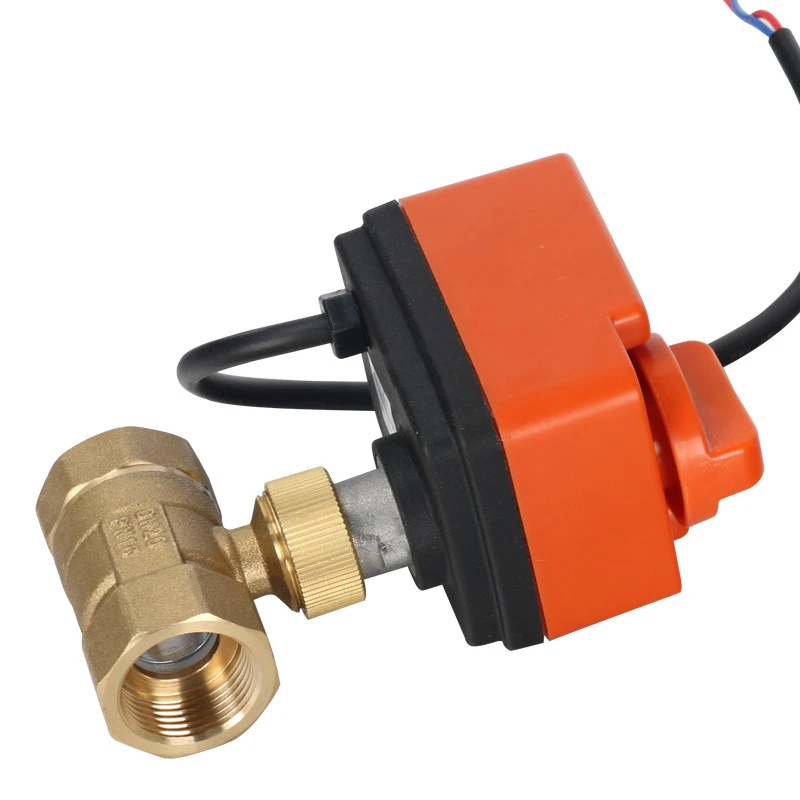 Imagem -05 - Latão Válvula de Esfera Elétrica com Interruptor Manual Motorizada Ball Valve Point Control 3-wire 220v 12v 24v 2