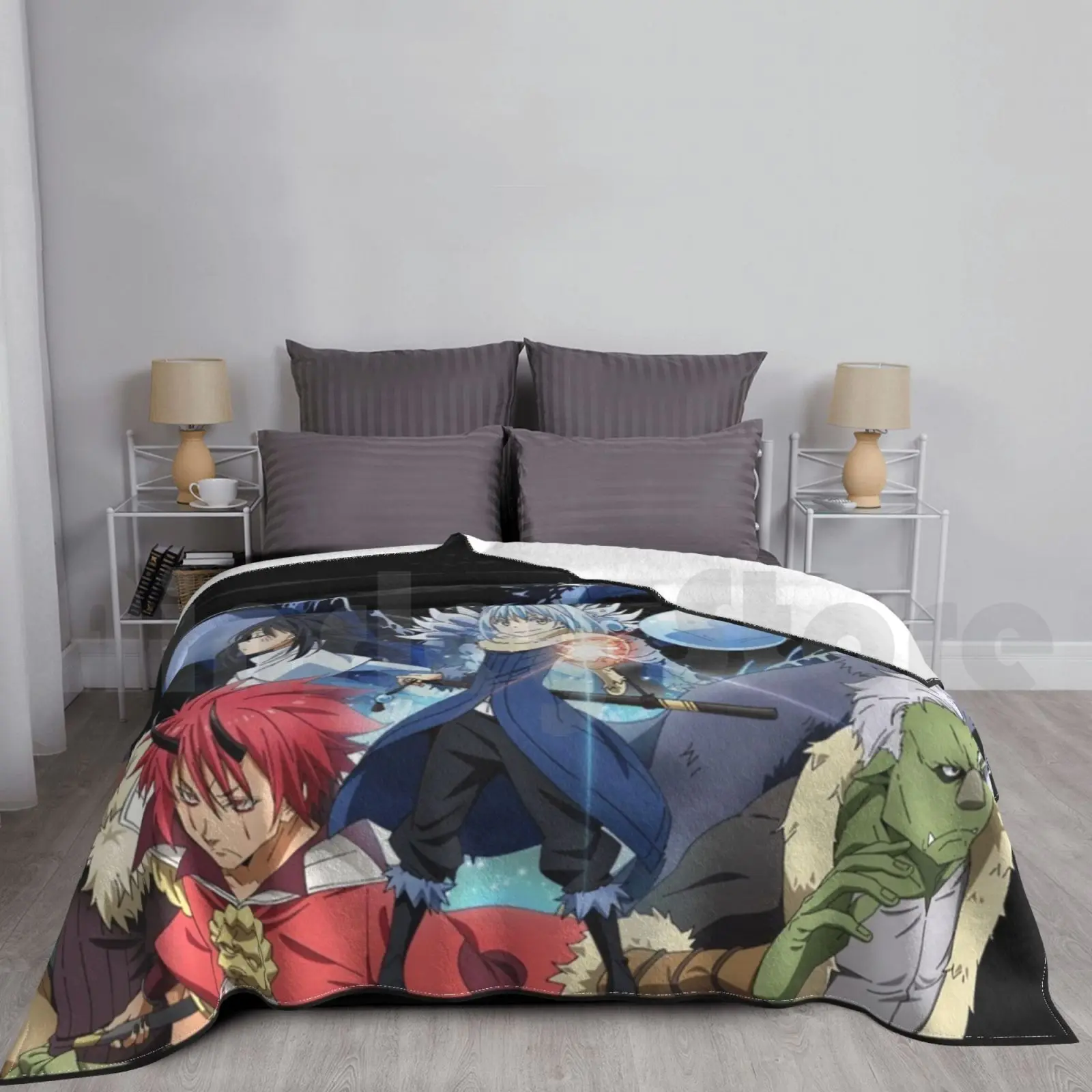 Rumuru Tempest With Friends-That Time I Got Reincarnated As A Slime ( Tensura ) Blanket For Sofa Bed Travel