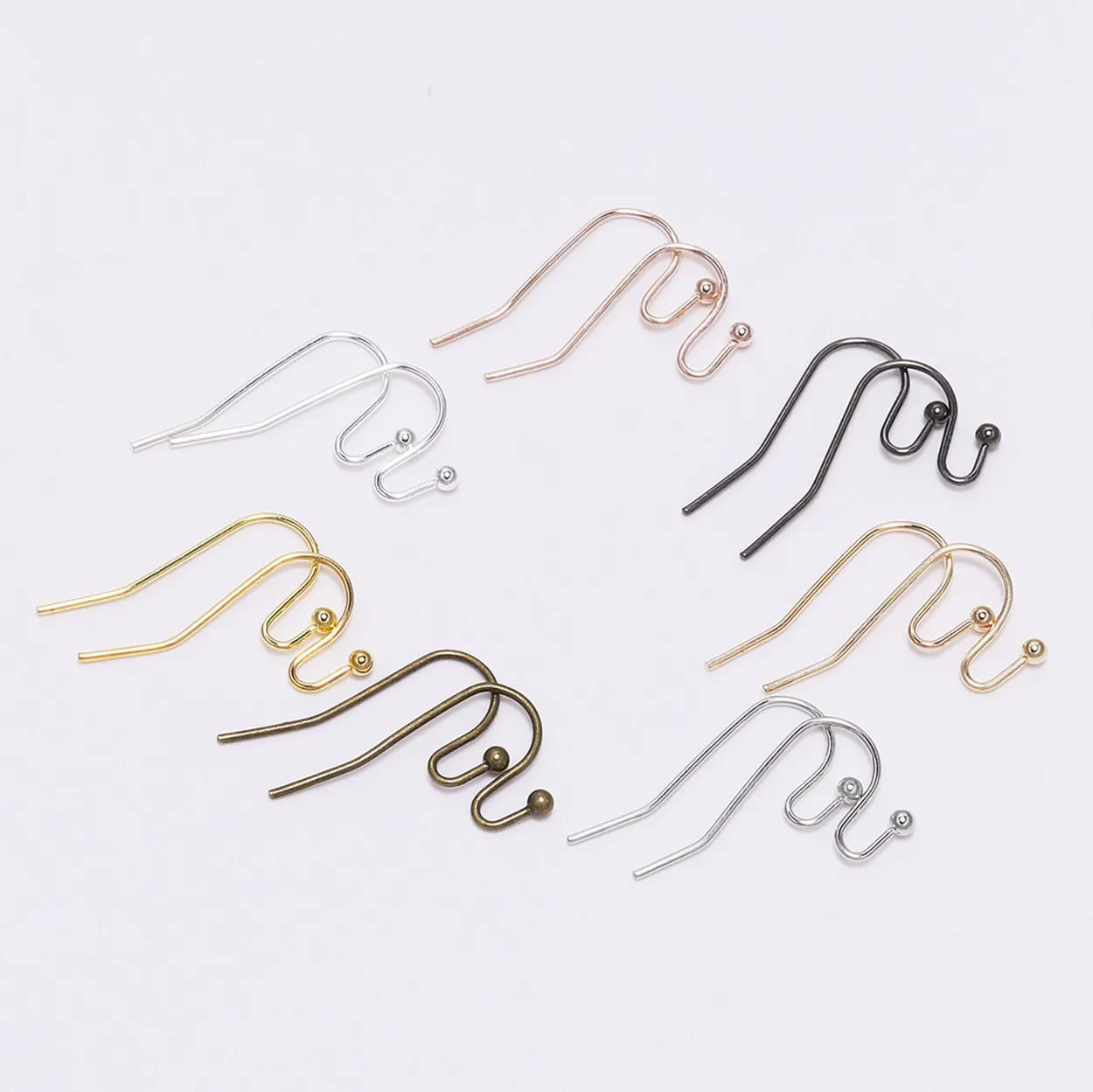 

21x16mm Earring Hooks Gold Color Silver Color Bronze Color Metal Ball Pin Clasps for Jewelry Earring Making Findings Supplies