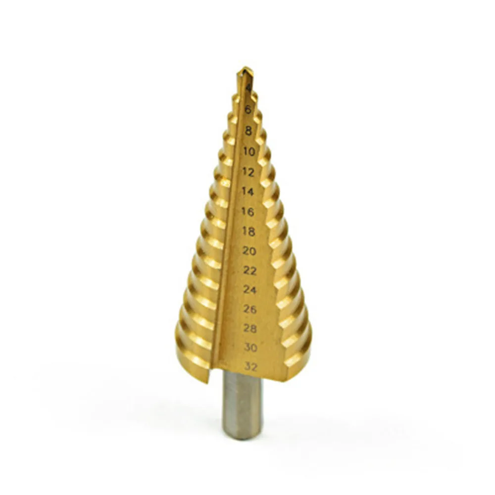 HSS 4-32 mm  Titanium Coated Step Drill Bit ing Power Tools for Metal High Speed Steel Wood Hole Cutter  Cone 