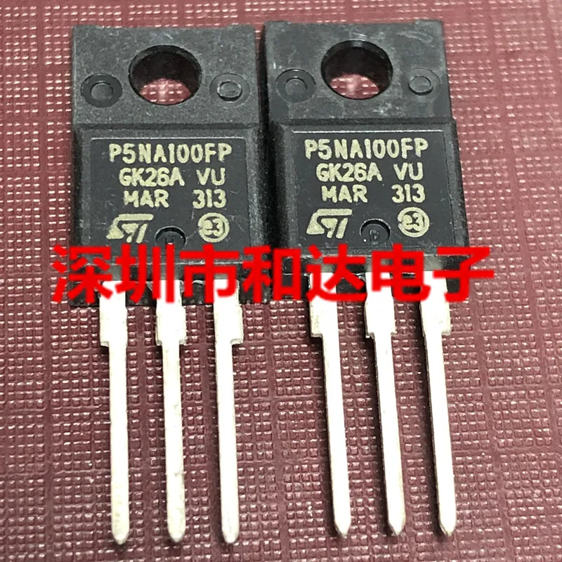 10 piezas, P5NA100FP, STP5NA100FP, TO-220F