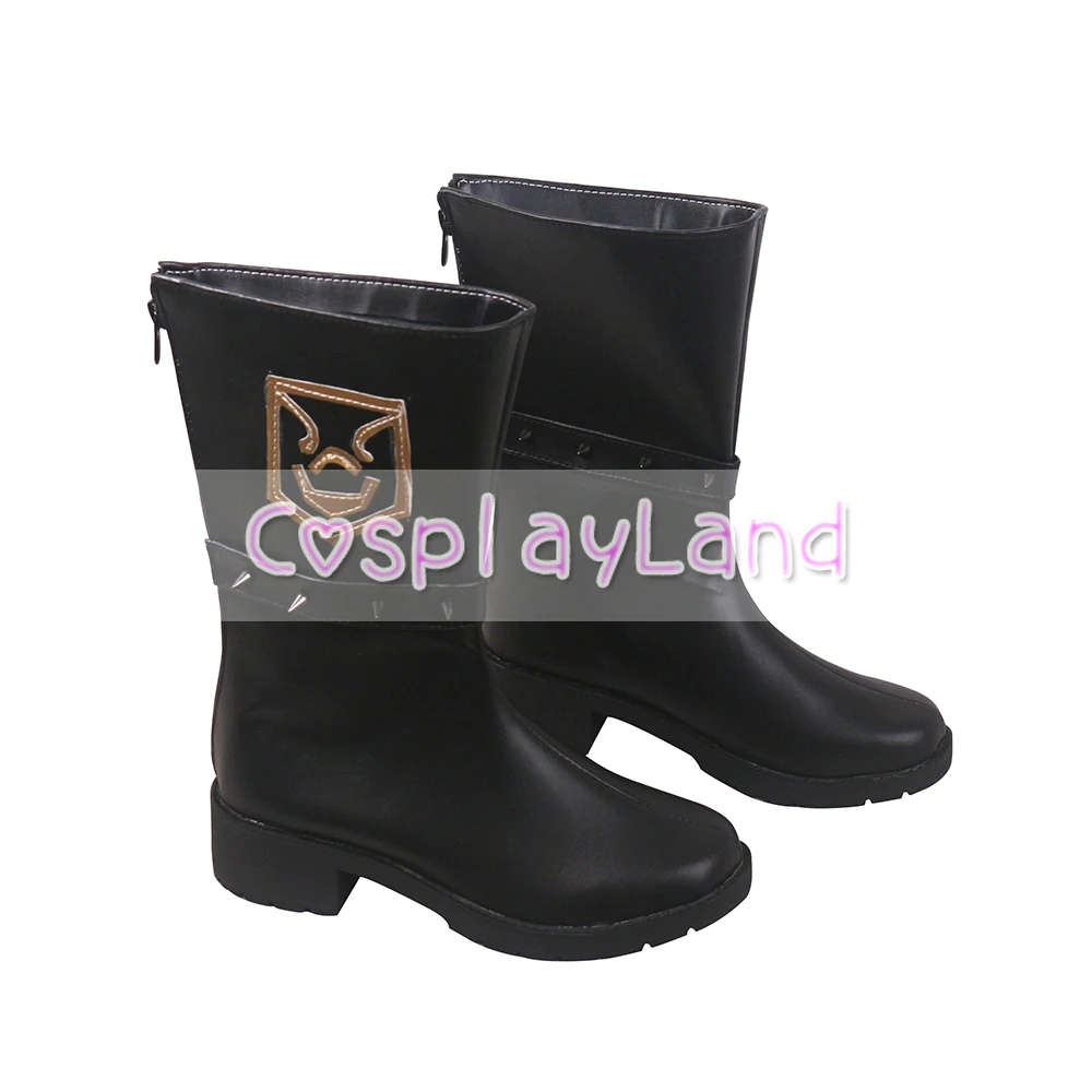 Herr El-Melloi II Fall Dateien Grau Cosplay Stiefel Schuhe Schwarz Frauen Schuhe Kostüm Kunden Zubehör Halloween Party Schuhe