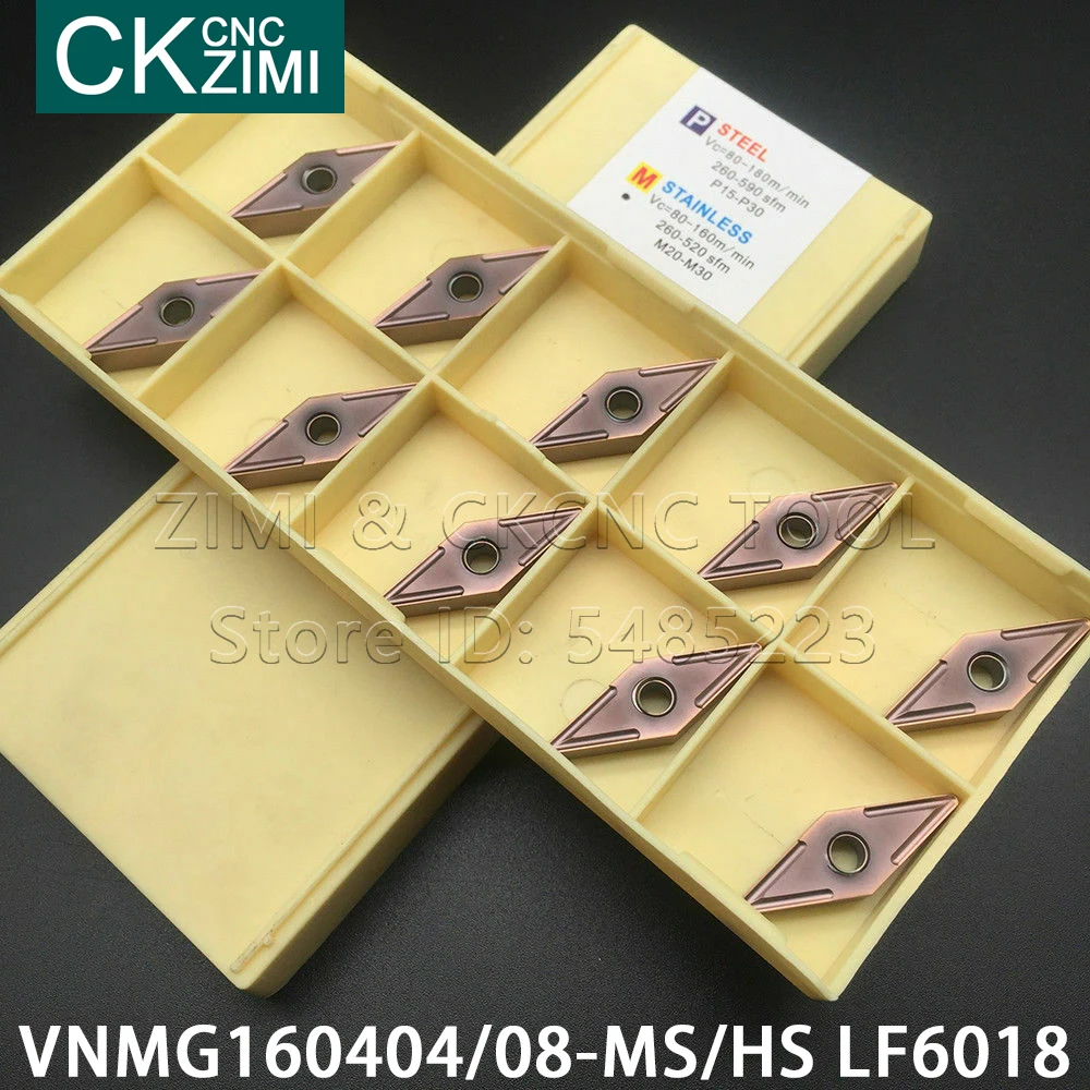 VNMG160404-HS VNMG160408-MS VNMG160408-HS VNMG160404-MS LF6018 Carbide inserts CNC Turning Tool Metal lathe VNMG stainless steel