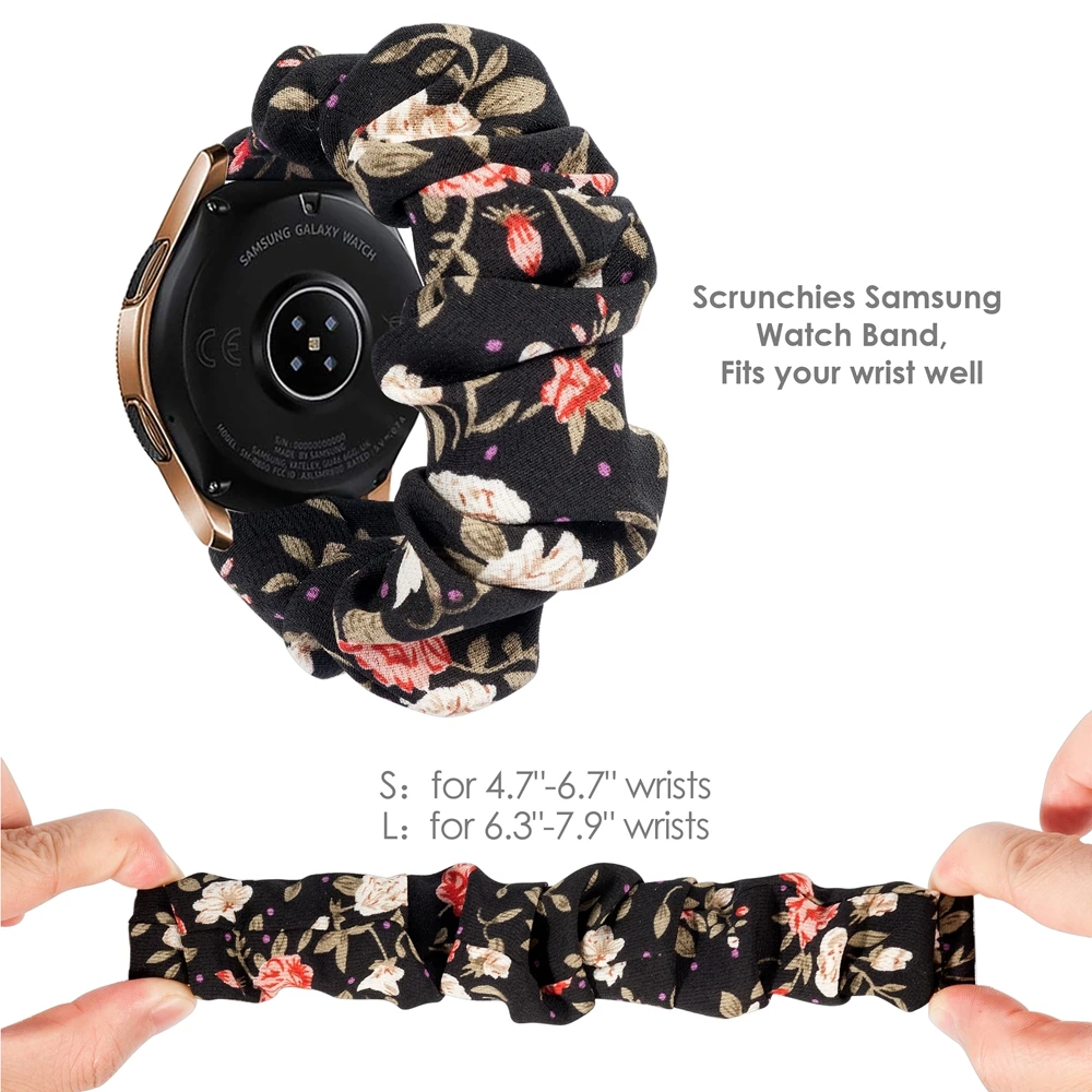 Wearlizer 20mm Women Elastic Watch Band for Samsung Galaxy Watch 42mm /Active 2 40 44mm for Huawei Watch GT2 42mm Strap