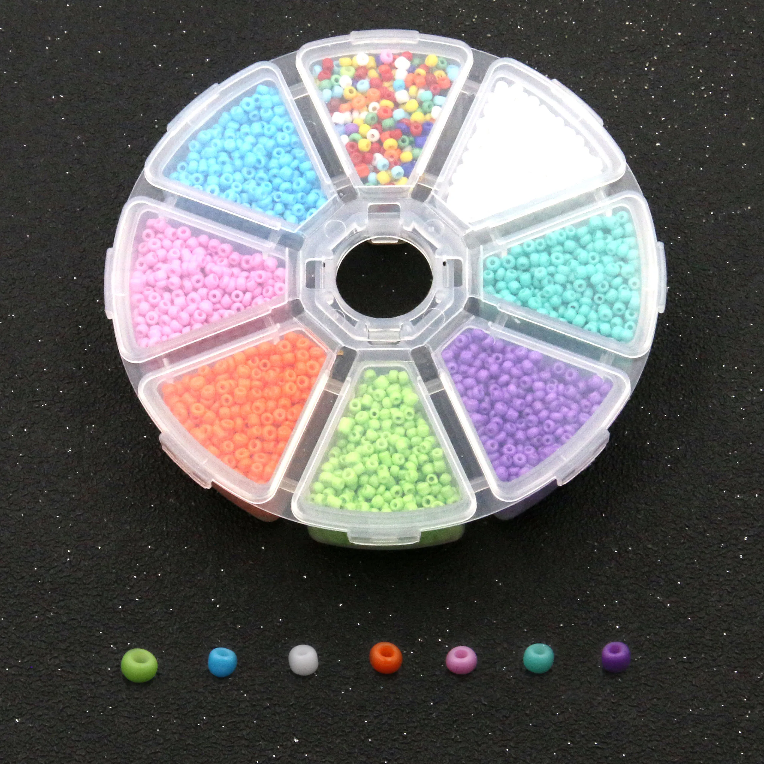 1Box 3Styles 8Color 2mm Charm Czech Seed Beads Glass Belt Set  Rondell Spacer For DIY Earring Necklace Jewelry Making