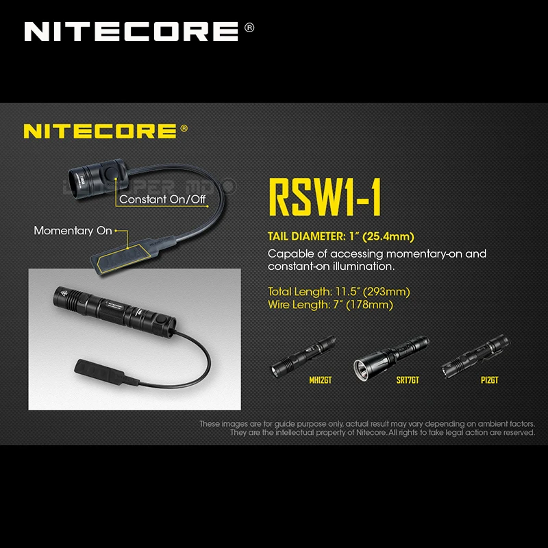 Portable Lighting Accessories Nitecore RSW1-1 Remote Switch for Flashlights MH12GT & SRT7GT & P12GT