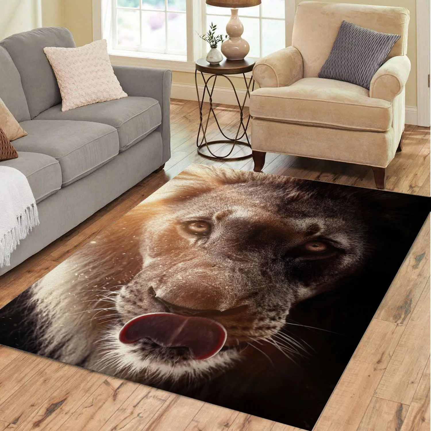 

Lion Tiger Leopard Rugs and Carpets for Home Living Room Animal Large Area Rug Anime Kitchen Floor Mat Teenager Bedroom Decor