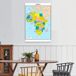 Mapa de África de distribución política, carteles e impresiones, pintura en lienzo, decoración del hogar, suministros escolares, versión 100, 150x2013 cm