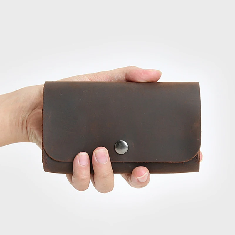 Cow Leather Coin Purses Vintage Handmade Wallet for Coins Credit card holder Small Porte Carte De Credit Cardcase Male