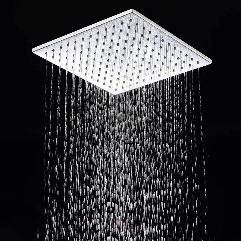 Brass Bathroom Shower Head Chrome Square Rain Shower Heads Shower Arm Wall Mouned and Ceiling Mounted