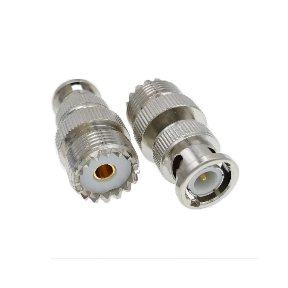 uhf femea so239 so239 jack para bnc plugue macho conector adaptador coaxial rf 50 pecas 01