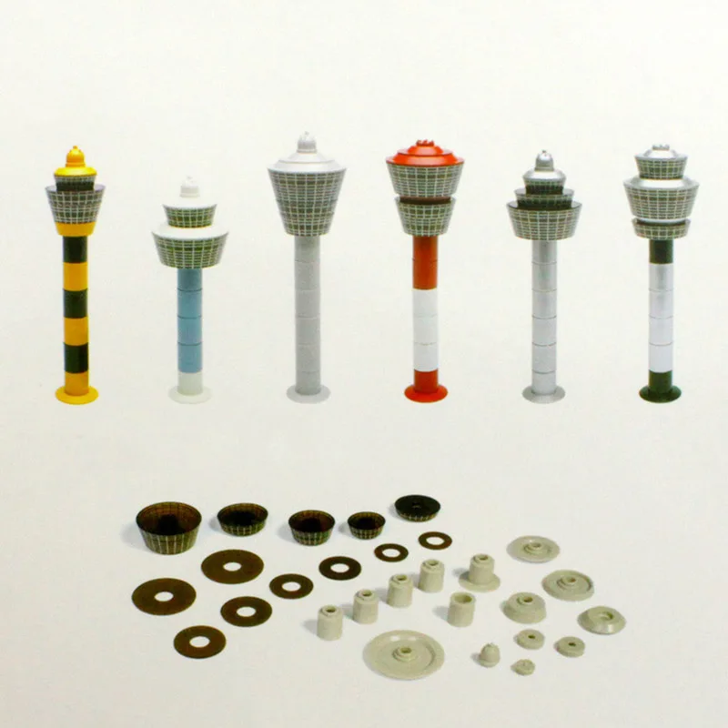 

6 Combinations 1/500 Airport Control Tower Set Model for Airport Aircraft Plane Scene Display Toy Accessories