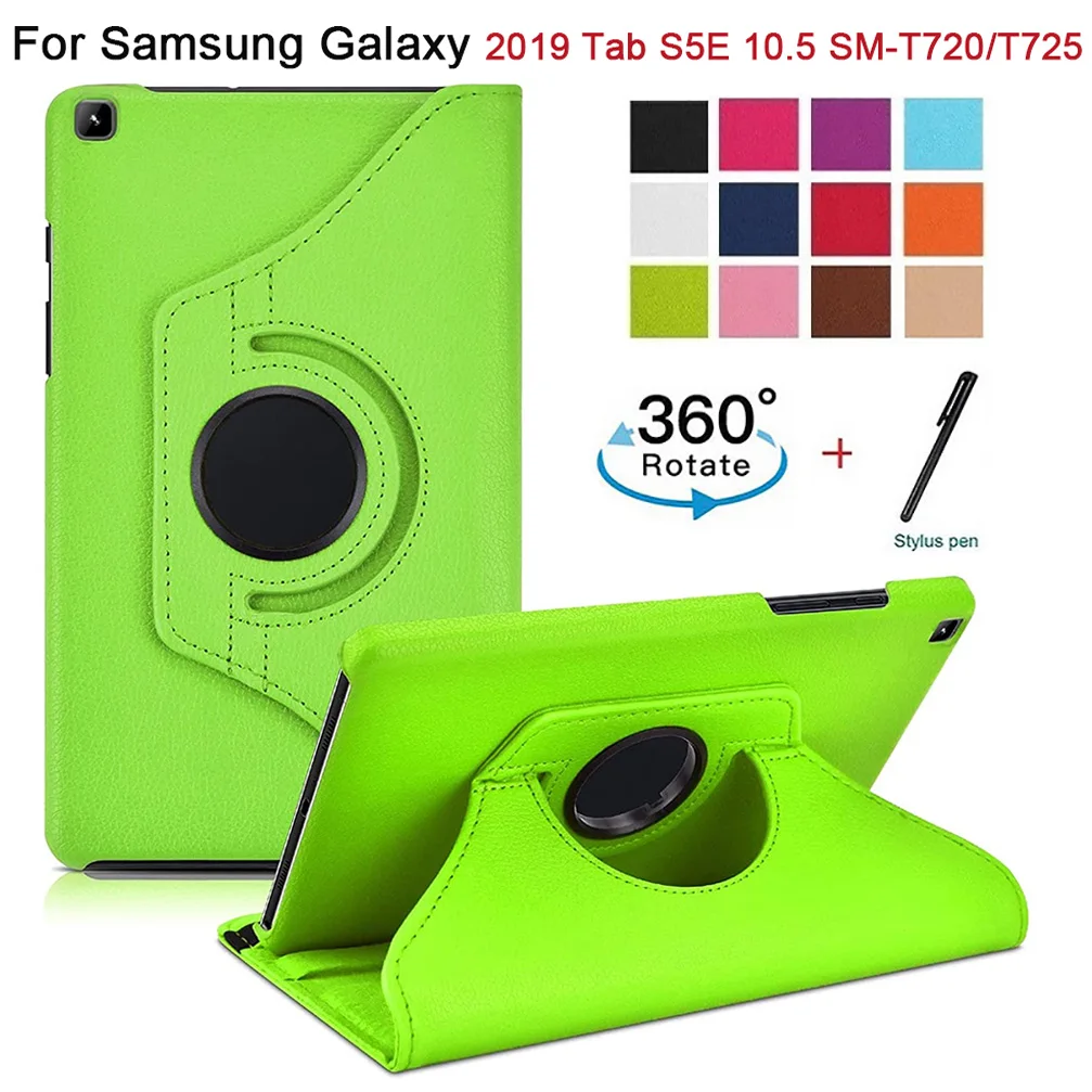 

Новинка, чехол-книжка из искусственной кожи с поворотом на 360 градусов для Samsung Galaxy 2019, S5E, 10,5 дюйма, SM-T720/T725, чехол для планшета с автоматически...