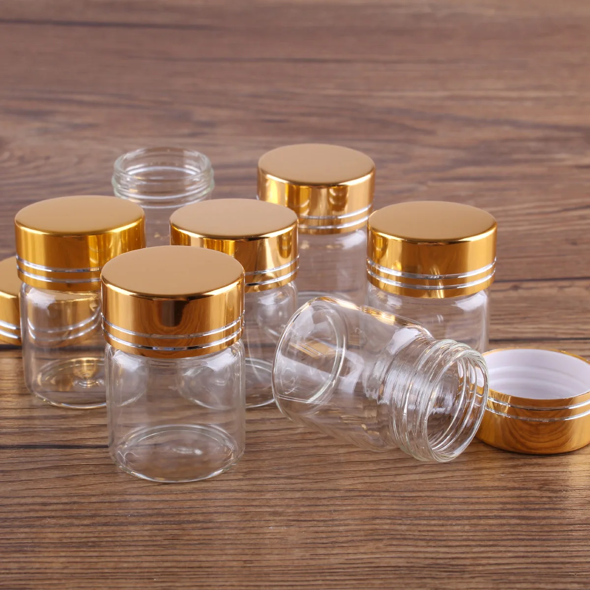 5pcs 15ml 30*40mm Perfume Bottles Glass vessels with Golden Caps Spice Jars Glass bottles Potion bottles Glass Vials