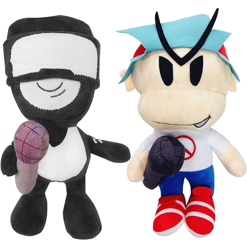 Sexta-feira à noite Funkin Plush Toy, azul namorada Tankman Skid Pump, Whitty Spooky Pico, Plushie Stuffed Doll Gift, namorado, 2pcs por lote