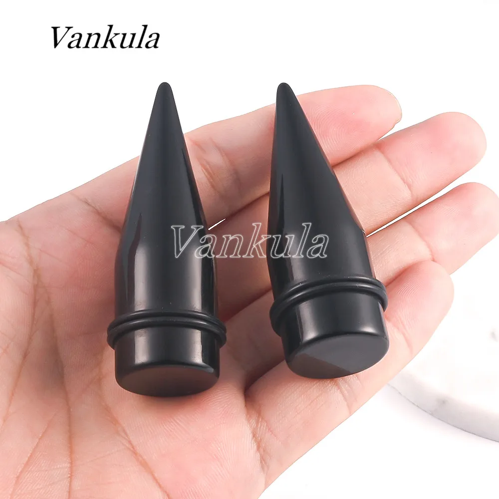 Vankula 2pcs  Acrylic Tapers Ear Plugs Tunnels Ear Expander Gauges Cone Piercing Body Jewelry Stretching 6mm-25mm