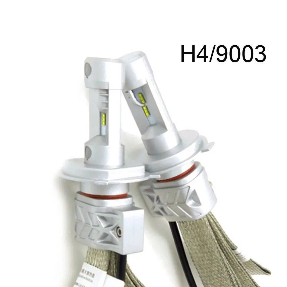 Pair H4 9003 HB2 Two Stage LED Headlight Bulbs Plug Bulb White 6500K Hi/Lo Beam 12000Lm Car Auto White Light DRL Bulbs