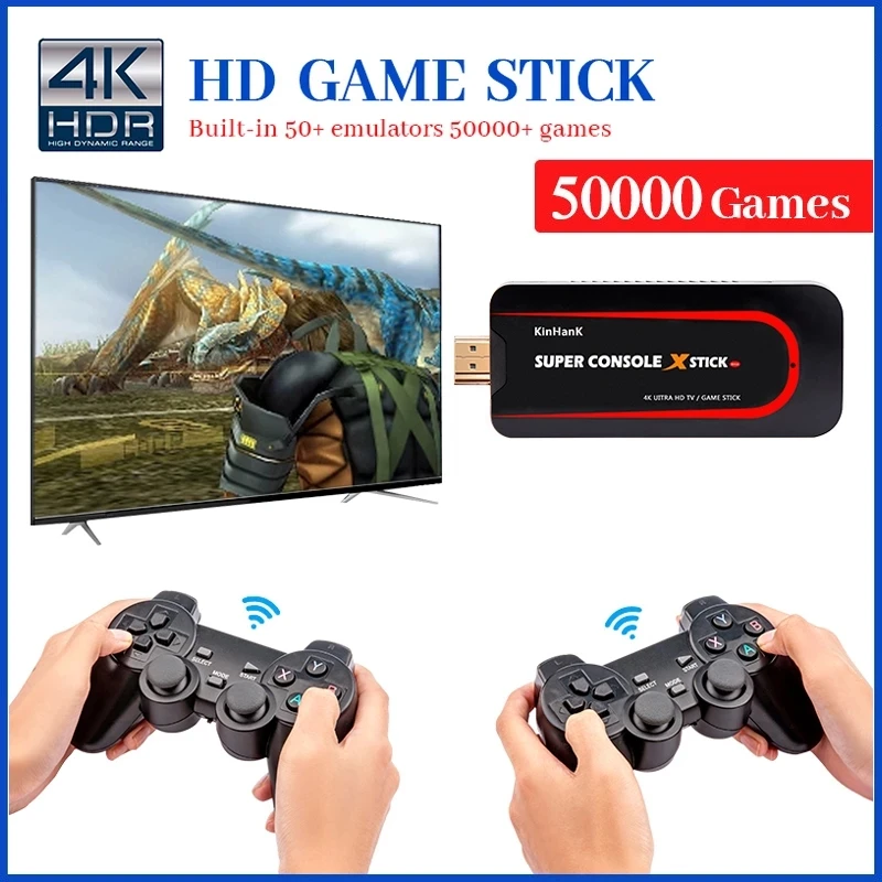 

Super Console X Stick Video Game Console Dual System for PSP/DC/N64/PS1 Retro Mini TV Box Built-in 50+ Emulator 50000+ Games