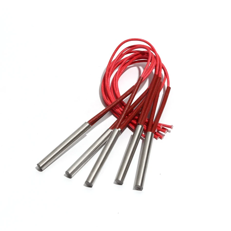 10PCS 10.5mm 62~75mm 201SUS Cylindrical Electric Heating Rod 110V/220V/380V Single Head Dual Heater 160W/170W/180W/190W