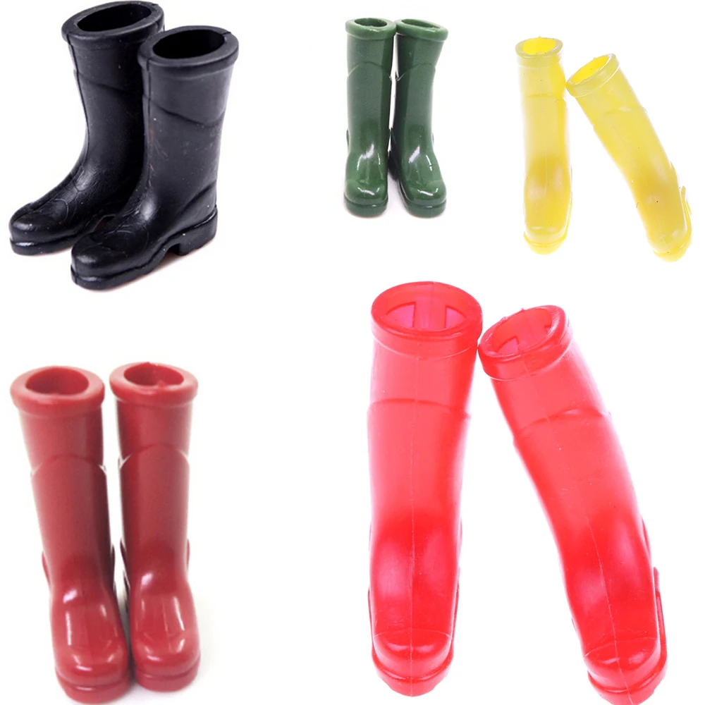 1Pairs 1/12 Scale Dollhouse Miniature Rubber Rain Boots Umbrella Home Garden Yard Decoration Dolls Accessories