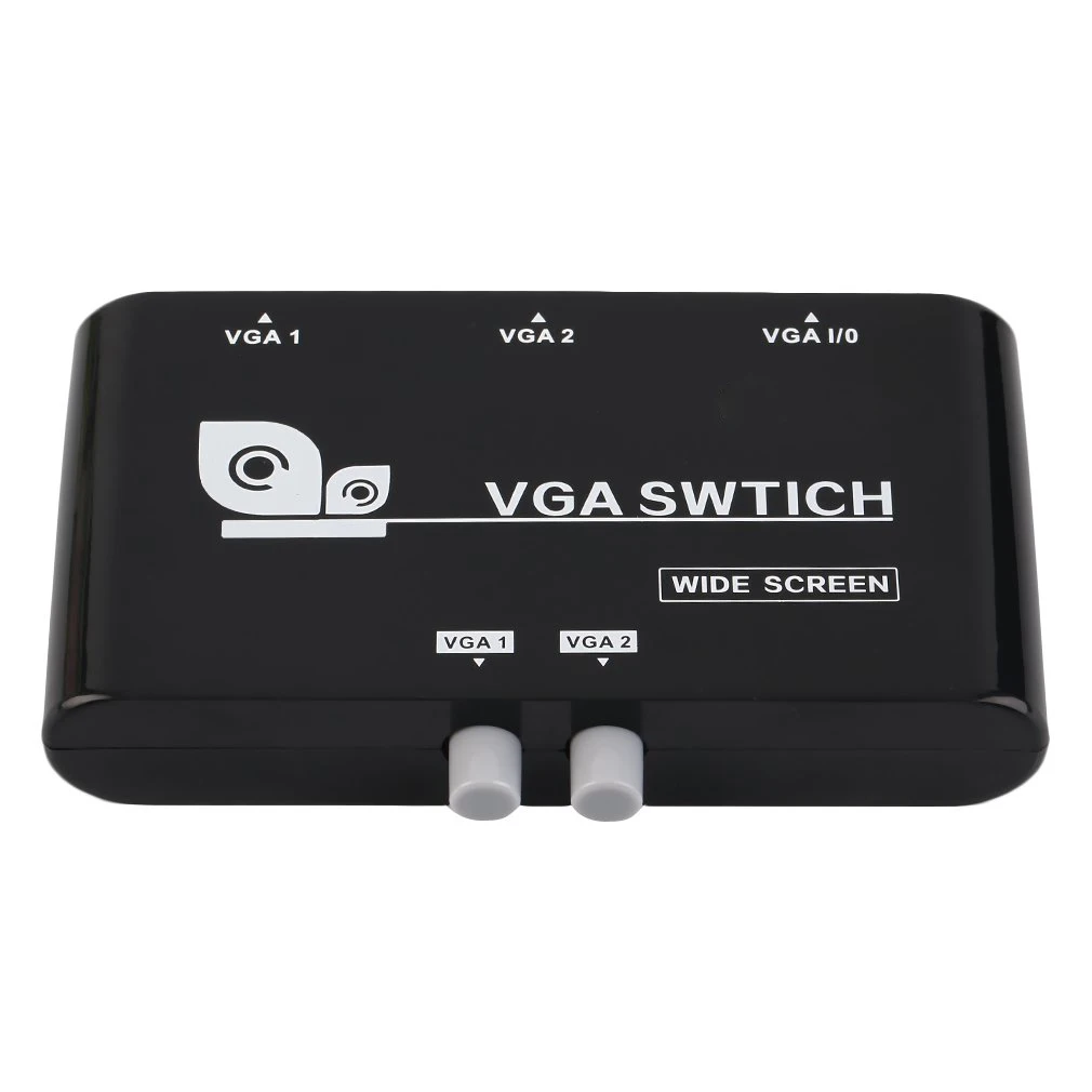 New 2 In 1 Out VGA/SVGA Manual Sharing Selector Switch Switcher Box For LCD PC