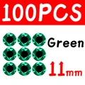 100 piezas de 11 mm, color verde