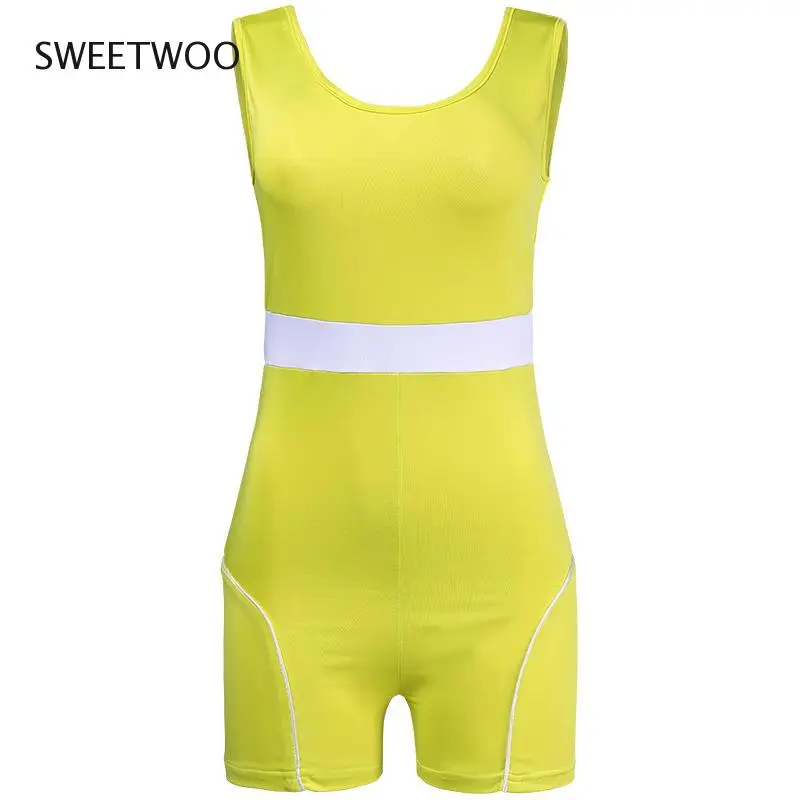 Summer women's sportswear suit sexy sling one-piece track and field suit jogging clothing 2-piece set