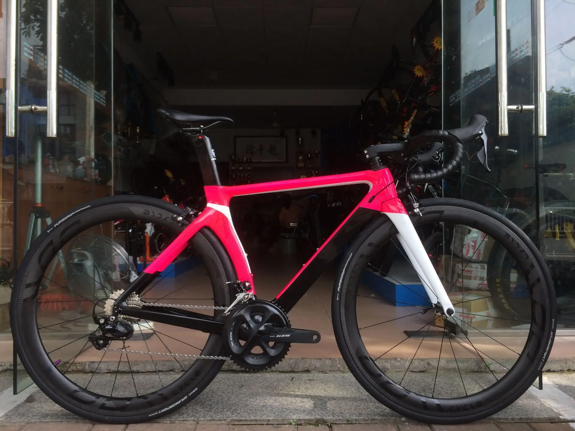 

Full Carbon Fiber Road Bike Frame, Broken Windmill Frame, Racing Bike Frame, Pink, New