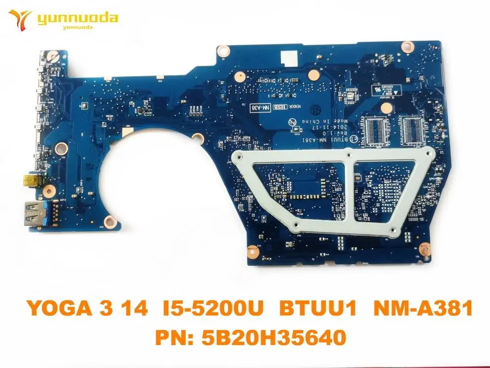 Original for Lenovo YOGA 3 14 Laptop  motherboard YOGA 3 14  I5-5200U  BTUU1  NM-A381 PN 5B20H35640 tested good free shipping