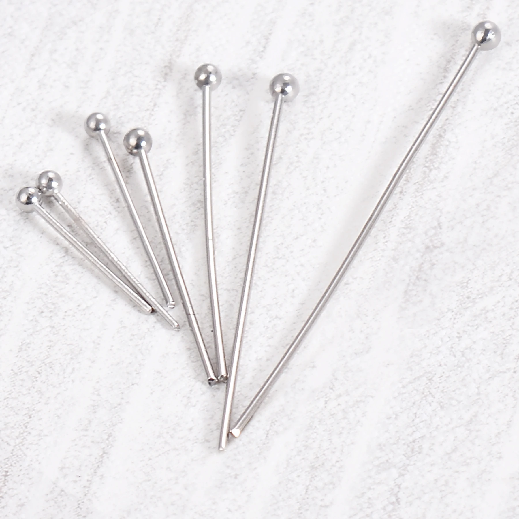 50Pcs/Lot Stainless Steel Head Pins Beads T-pins For DIY Jewelry Making Necklace Accessories Earring Findings Supplies