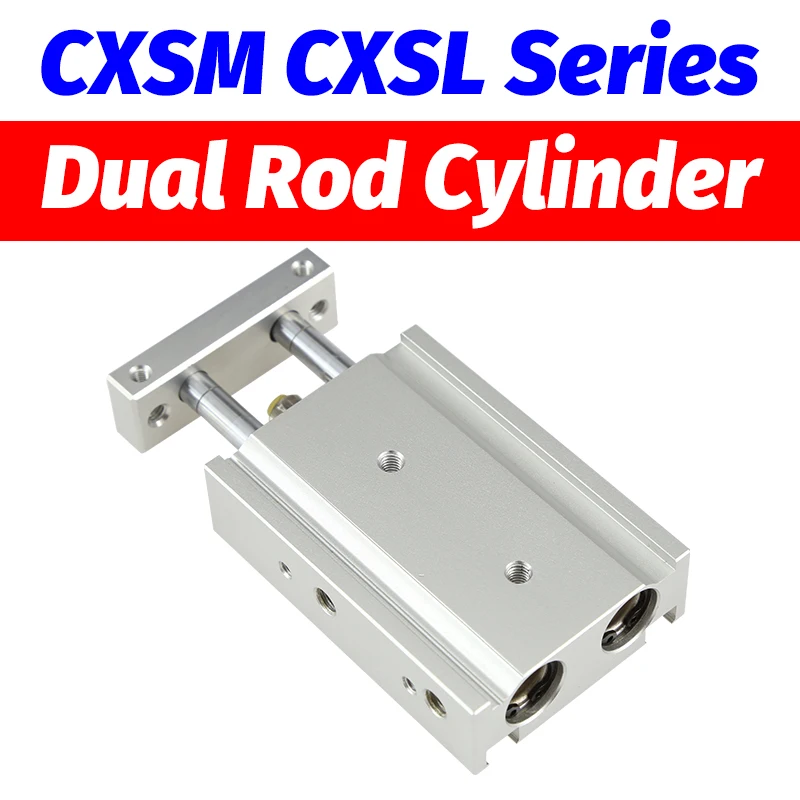 SMC type Dual Rod Cylinder CXSM6 Slide bearing air pneumatic cylinder CXSM6-10 CXSM6-20 CXSM6-30 CXSM6-40 6-50 Built-in magnet